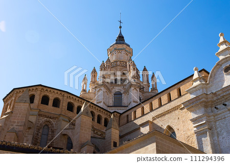 Dome tower of ancient Cathedral Santa Maria de Huerta in Tarazona 111294396