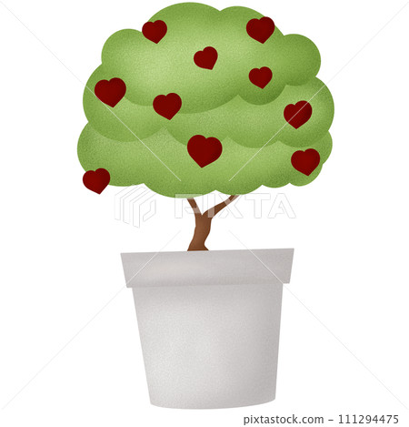 Tree in a pot with heart Tree in a pot with heart 111294475