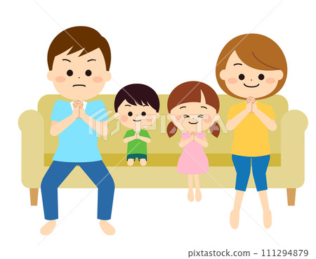 Parent and child watching the game 111294879