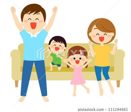 Parent and child watching the game 111294881