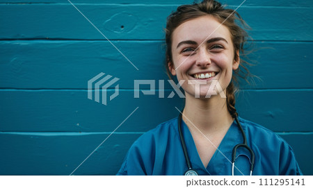 [AI generated image/AI illustration] Smiling female doctor 111295141