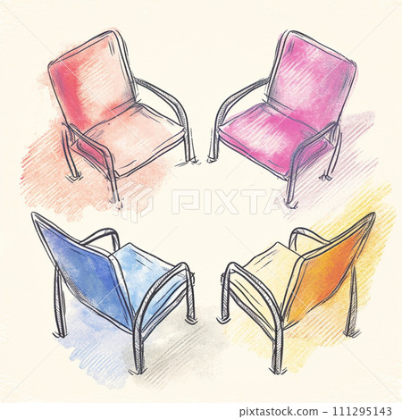 [AI generated image/AI illustration] Chair painted in watercolor 111295143