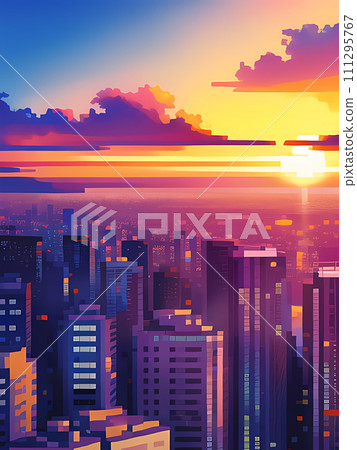 晚上景觀在城市 111295767