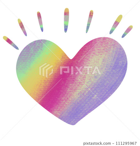 The rainbow Heart water color paint for love concept 111295967