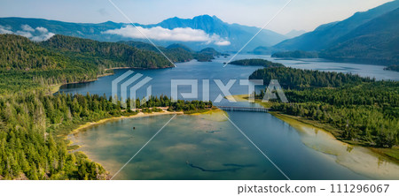 Vibrant lake and mountain landscape in Canadian Nature. Vibrant lake and mountain landscape in Canadian Nature. 111296067