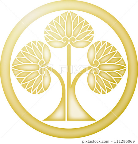 Family crest: Aoi standing apart to the left in a circle [gold] 111296069
