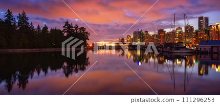 Coal Harbour, Downtown Vancouver Cityscape at Sunrise Coal Harbour, Downtown Vancouver Cityscape at Sunrise 111296253