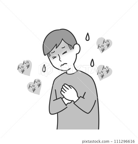 一個看起來緊張又痛苦的男人 111296616