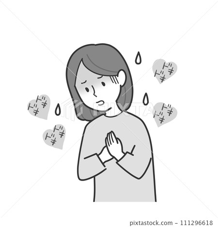 一個心悸、看起來很焦慮的女人 111296618