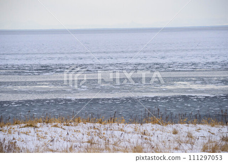 Nemuro coast covered with drift ice Nemuro coast covered with drift ice 111297053