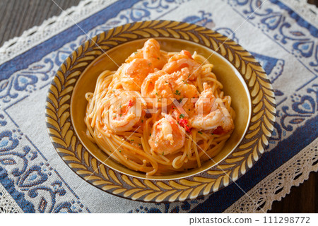 蝦番茄奶油意大利面 蝦番茄奶油意大利面 111298772