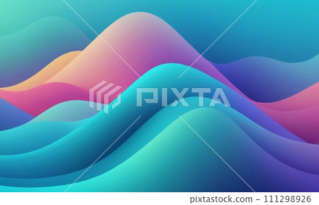 AI-generated content. Sculpted Shapes in Aqua Cyan 111298926