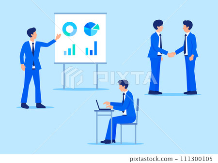 business scene icon set 111300105