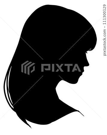 Female profile silhouette Female profile silhouette 111300129