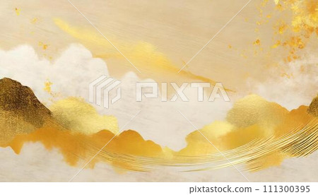 金銀抽象藝術繪畫 111300395