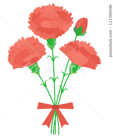 Vector image of a bouquet of red carnations that can be used for Mother's Day Vector image of a bouquet of red carnations that can be used for Mother's Day 111300496