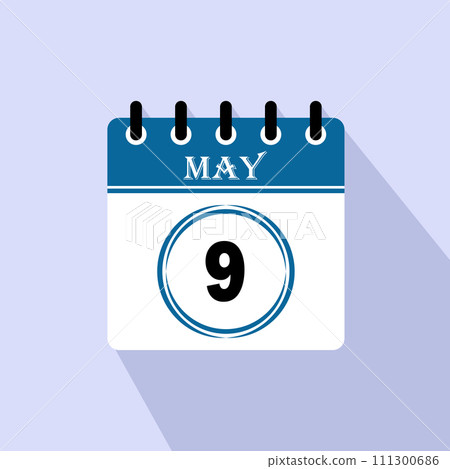 Icon calendar day - 9 May Icon calendar day - 9 May 111300686