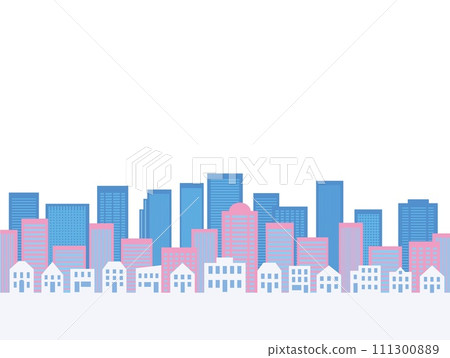 Urban landscape white space white background 111300889