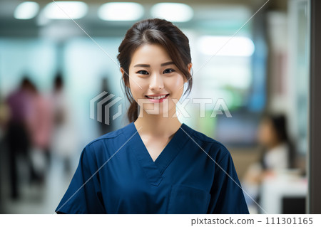 微笑的年輕女護士 微笑的年輕女護士 111301165