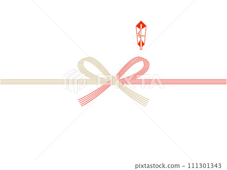 Gold and red five Mizuhiki knot cutting (bow knot) Noshi paper Gold and red five Mizuhiki knot cutting (bow knot) Noshi paper 111301343