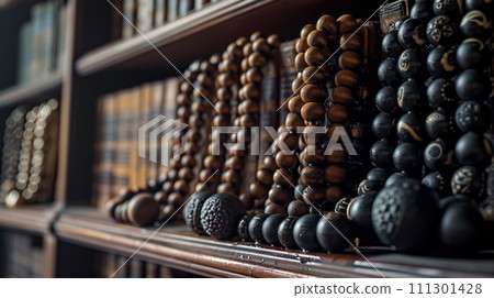 Muslim prayer rosary. Symbol of islam religion Muslim prayer rosary. Symbol of islam religion 111301428