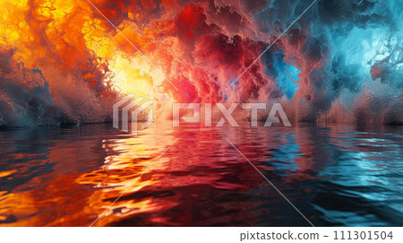 Colorful abstract background. Water wallpaper. 111301504