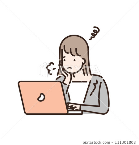 Illustration of a business person using a computer Illustration of a business person using a computer 111301808