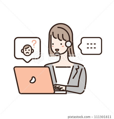 Illustration of a business person receiving consultation online Illustration of a business person receiving consultation online 111301811