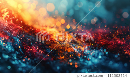 Shimmering lights. Bokeh effect. Abstract splash background design 111302514