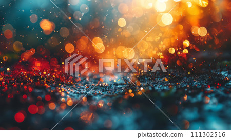 Shimmering lights. Bokeh effect. Abstract splash background design 111302516