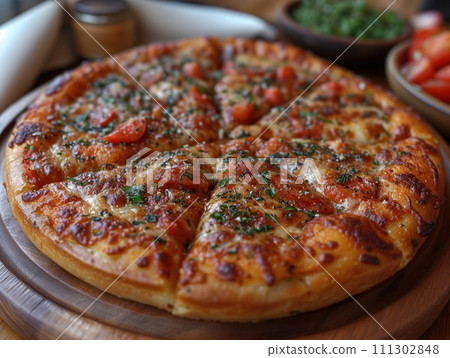 fresh pizza close up fresh pizza close up 111302848