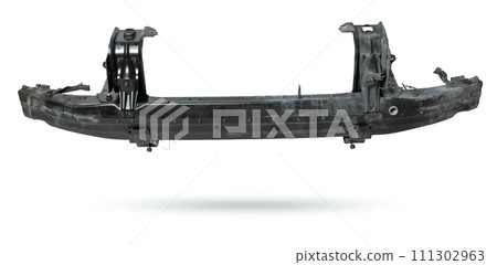 Iron stiffener reinforcement for the rear of the car black body spare part of the strengthener of bumper. Equipment for sale or installation in auto service or garage. Car parts catalog. Iron stiffener reinforcement for the rear of the car black body spare part of the strengthener of bumper. Equipment for sale or installation in auto service or garage. Car parts catalog. 111302963