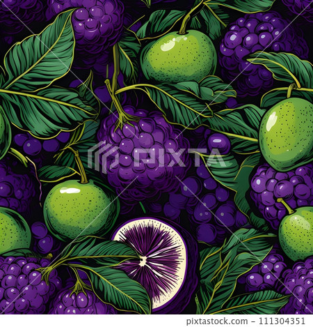 seamless pattern with ripe berries 111304351