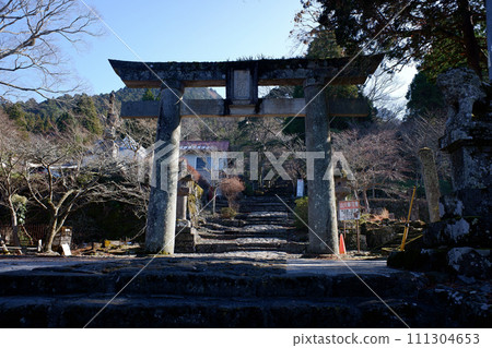 Fukuoka Prefecture, Hikosan Shrine, stone torii on the approach Fukuoka Prefecture, Hikosan Shrine, stone torii on the approach 111304653