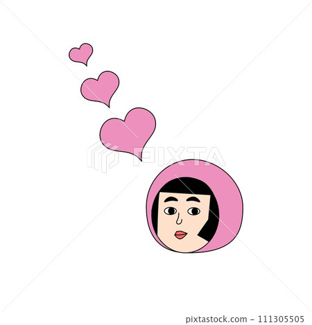 Illustration of a woman who exudes a loving aura 111305505