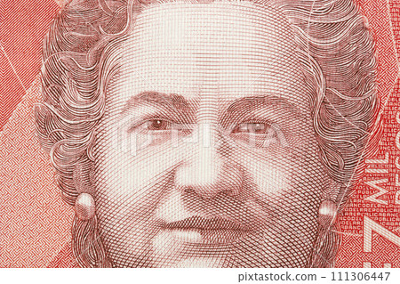 Virginia Gutierrez de Pineda a closeup portrait from Colombian money Virginia Gutierrez de Pineda a closeup portrait from Colombian money 111306447