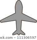 Simple pictogram illustration of an airplane 111306597