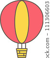 Cute illustration of a striped balloon 111306603