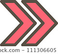 Simple illustration of accelerating red arrow 111306605