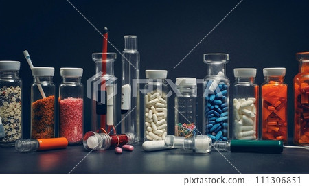 Assorted medical pills, tablets and capsules 111306851