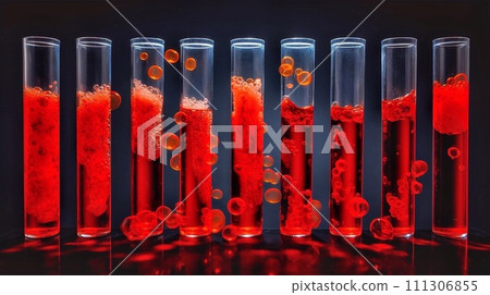 Test tubes with blood samples 111306855