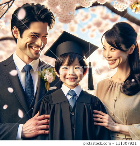 Parents and children at elementary school entrance and graduation ceremonies Parents and children at elementary school entrance and graduation ceremonies 111307921