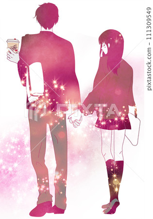 High school students, junior high school students, couples holding hands 111309549