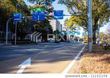 [Key bus lane] Intersection with complicated road signs 111311159