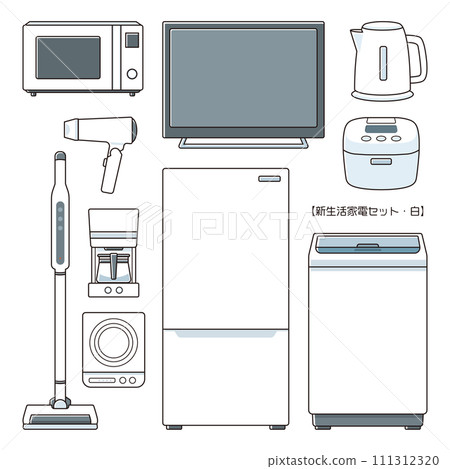 New home appliances set, white 111312320