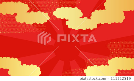 Illustration background material of golden clouds and the first sunrise New Year material Illustration background material of golden clouds and the first sunrise New Year material 111312519