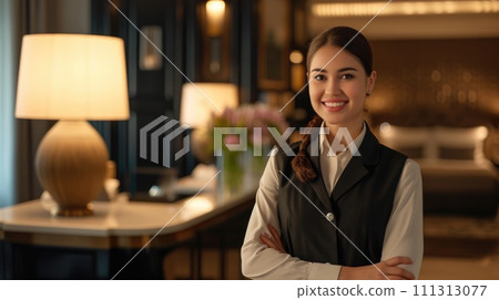 Confident Hotel Staff Member Smiling 111313077