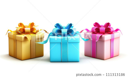 Colorful Gift Boxes with Bows 111313186