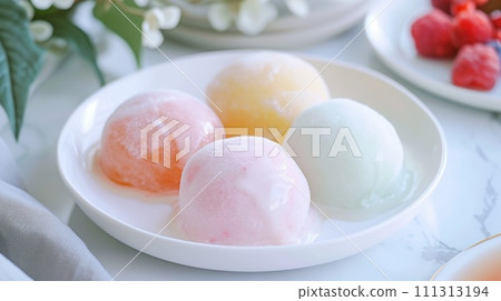 Assorted Mochi on Plate 111313194