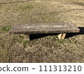 冬季公園長凳和草坪景觀 111313210